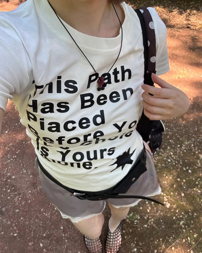 Lettering Slim Short Sleeve T-Shirt