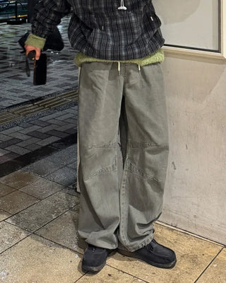 Cotton pintuck pants
