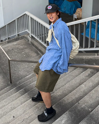 Roll-up chino shorts