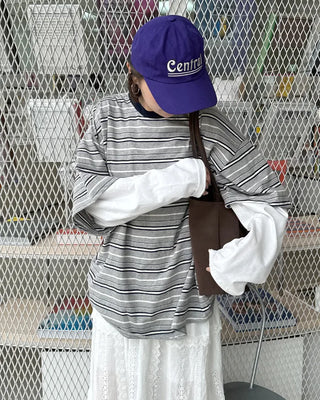 (Unisex) Striped Layered T-Shirt