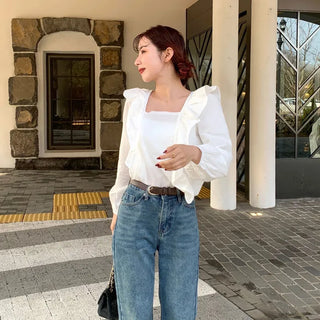 Square frill blouse
