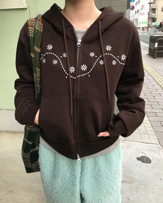 Snowflake Crop Hoodie
