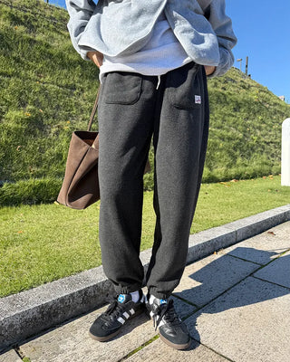 Fleece easy pants with pocket patch