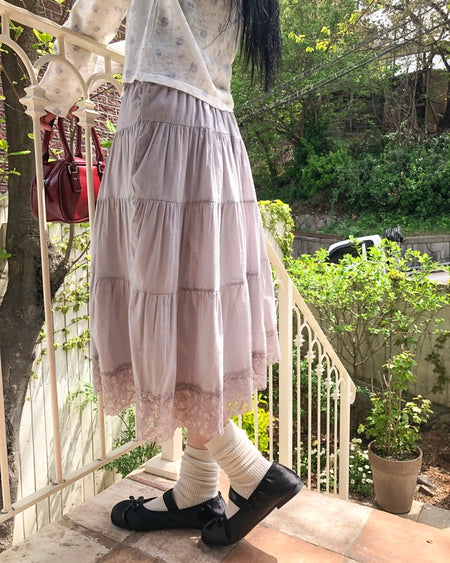 Lace midi skirt