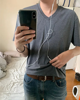 Layered Point V-neck Short-Sleeve T-Shirt