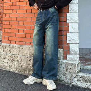 Vintage wide-leg denim pants