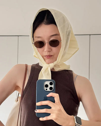 [8th Re-release] (ORIGINAL) Lined Cotton Scarf (cream)