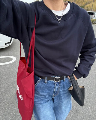 Stitched raglan sweatshirt