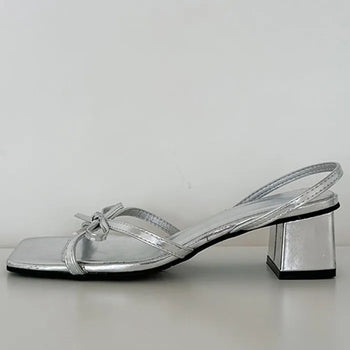 Ribbon platform shoes/sandals