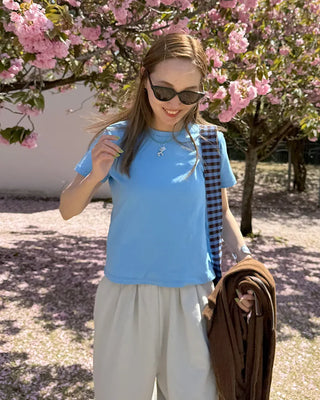 Round neck basic short-sleeve T-shirt
