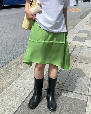 Satin midi skirt