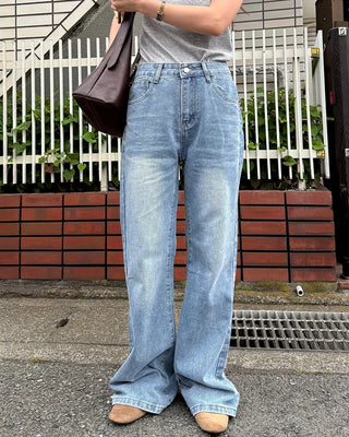 Low bootcut denim pants