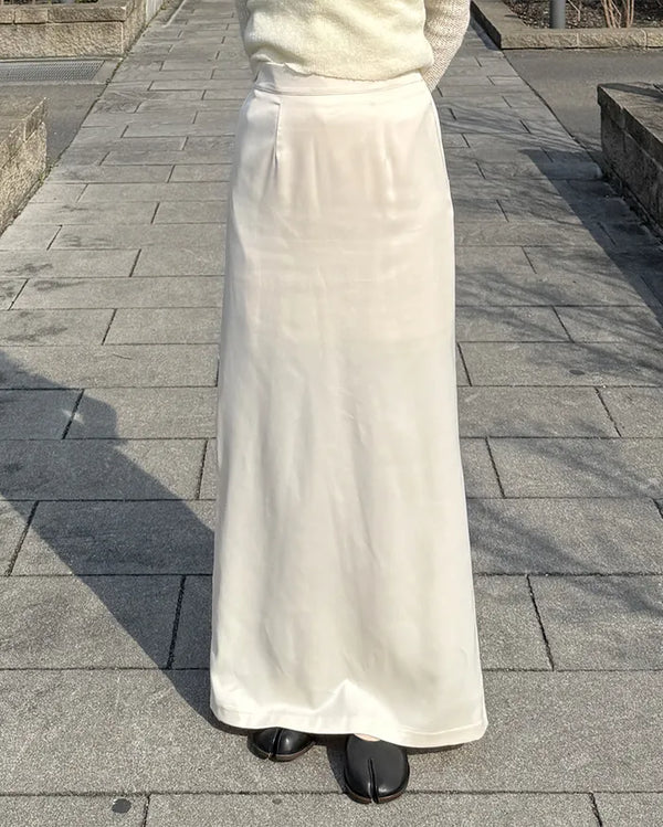 Satin long skirt