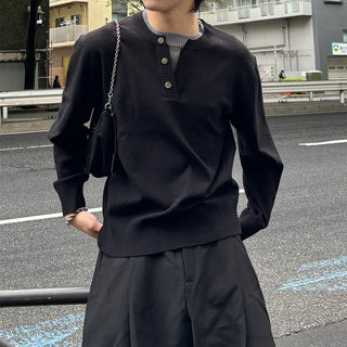 Daily Henley Neck Knit