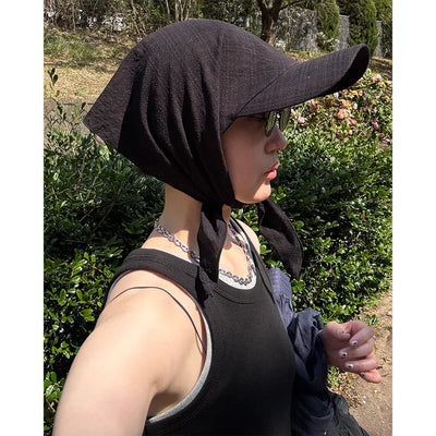 Checkered scarf cap