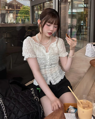 Corset crop blouse