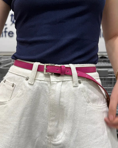 Silver buckle belt