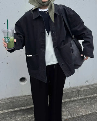 Washed pocket work jacket