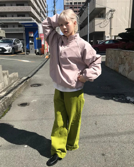 Nylon half-zip sweatshirt