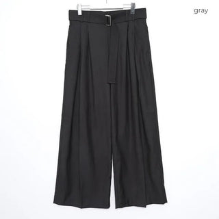 Belted wide-leg pants