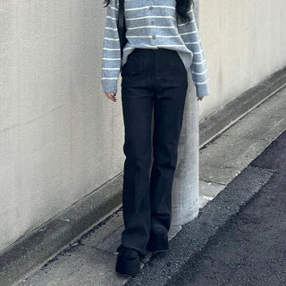 Flared indigo denim