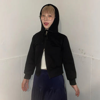 Daily Cropped Hoodie Zip-Up