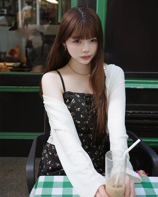 Double-breasted linen cardigan