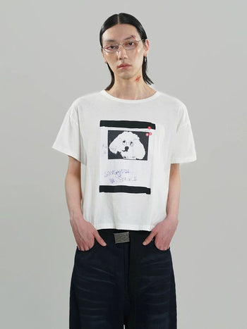 [MASONPRINCE] Graffiti Dog Print Washed Tee