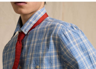 [CULTUM] Cotton Plaid Work Shirt with Pockets