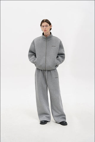[MASONPRINCE] Heavyweight Air Layer Stand Collar Hoodie Set