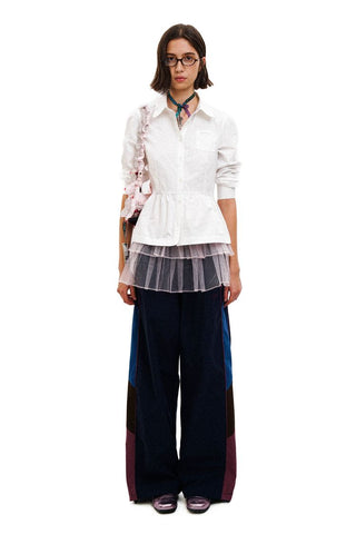 [Moromoro2] Baby Collar Bubble Sleeve Pleated  Shirt