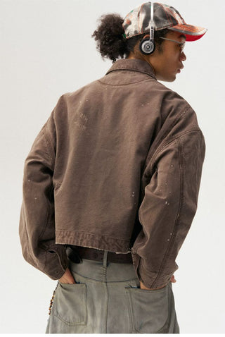 [Monterest] Washed Distressed Canvas Work Jacket
