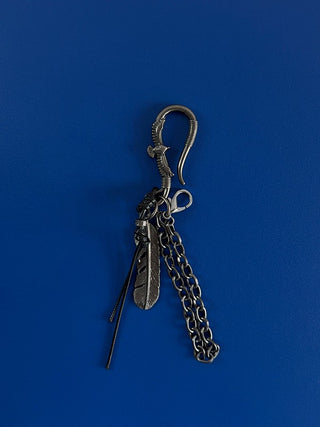 Feather Leather Mix Keyring