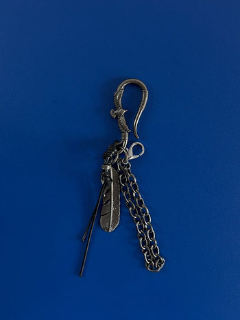 Feather Leather Mix Keyring