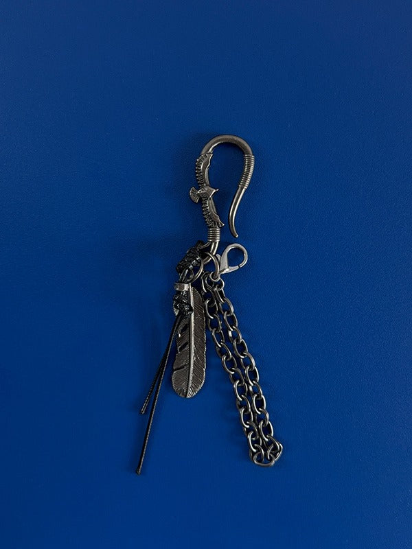 Feather Leather Mix Keyring