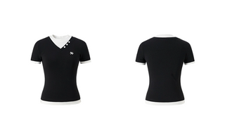[NOTAWEAR] Faux Two-piece Short Sleeve  T-shirt