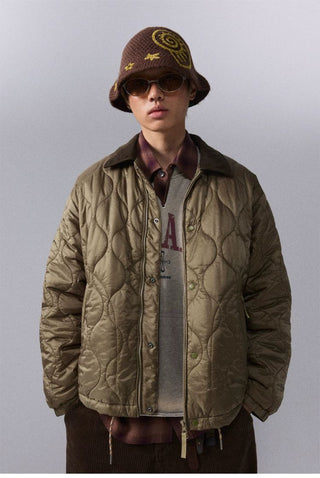 [Monterest] Quilted Coach Jacket with Corduroy Collar