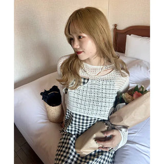 Perforated knit top