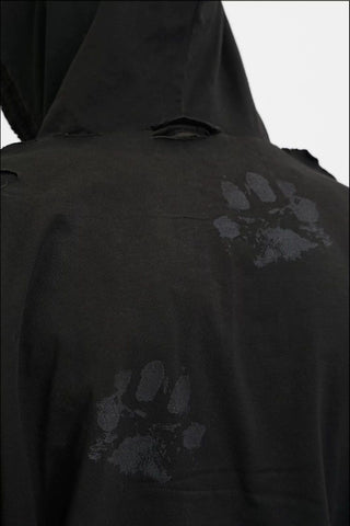 [MASONPRINCE] Coated Distressed Paw Print Top