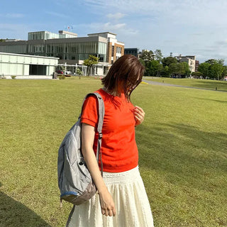 Raglan short-sleeved sweatshirt