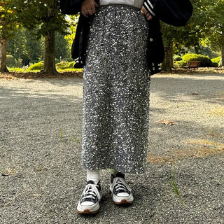 Sequined long skirt