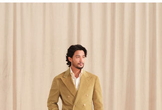 [CULTUM] Double-Breasted Cotton Corduroy Suit Set