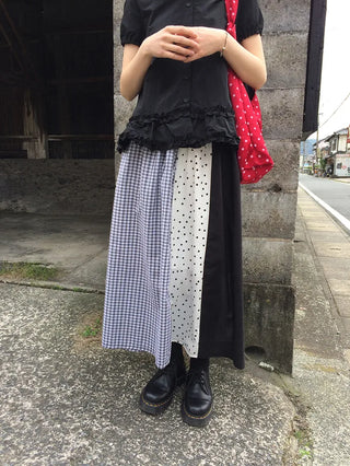 Checked polka dot skirt