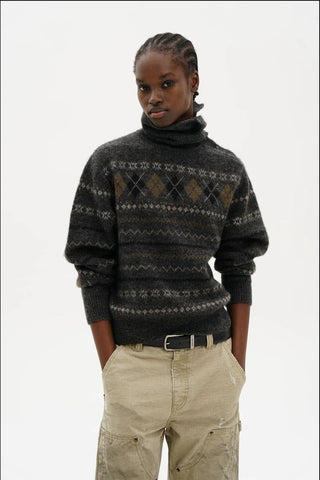 [MASONPRINCE] Fair Isle Pattern Knit Sweater