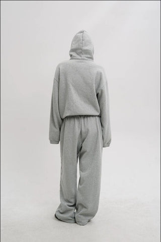 [MASONPRINCE] Washed Logo Applique Zip Hoodie Set