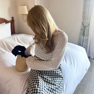 Perforated knit top