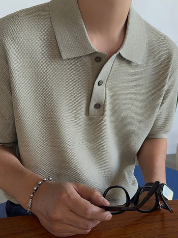 Basque Embossed Linen Collar Knit