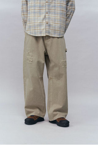 [Monterest] Distressed Washed Cotton Work Pants