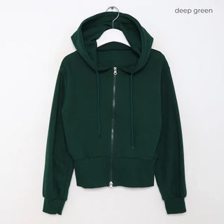 Cropped hoodie zip-up