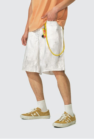 [Monterest] Paint Splatter Distressed Denim Shorts